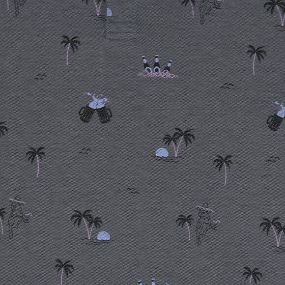 Travis Mathew Polo Shirt Men's Medium Gray Cocktail Print Short Sleeve - Picture 4 of 12